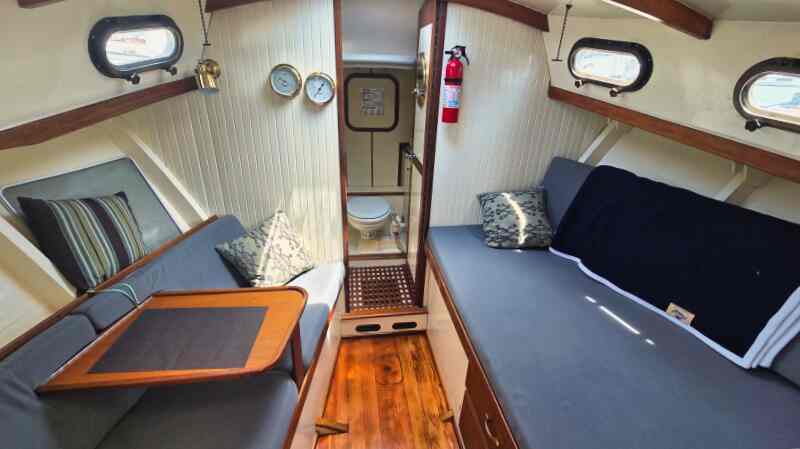 Interior of boat for rent in Jersey City
